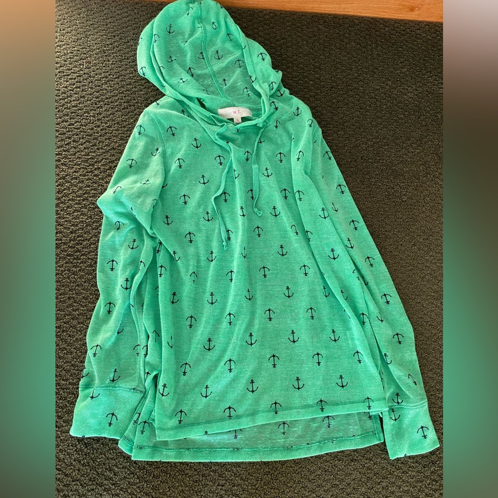 Size Large Polyester Green See thru sweater W.F. Excellent condition